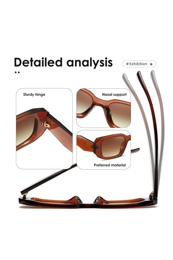 Leopar Çerçeve Mavi Lens Retro Tasarım Pilot Model Kadın Güneş Gözlüğü - Resim 2