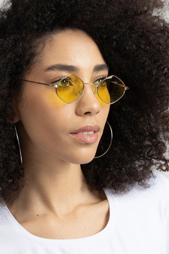 Metal Çerçeveli Küçük Kare Kadın Güneş Gözlüğü Pl21kg110r003 ürün görseli