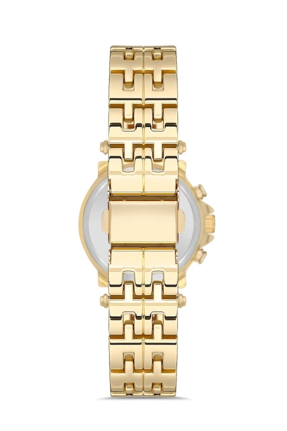 Dekoratif Kadran Taşlı Tasarım Metal Kordon Kadın Kol Saati - 4