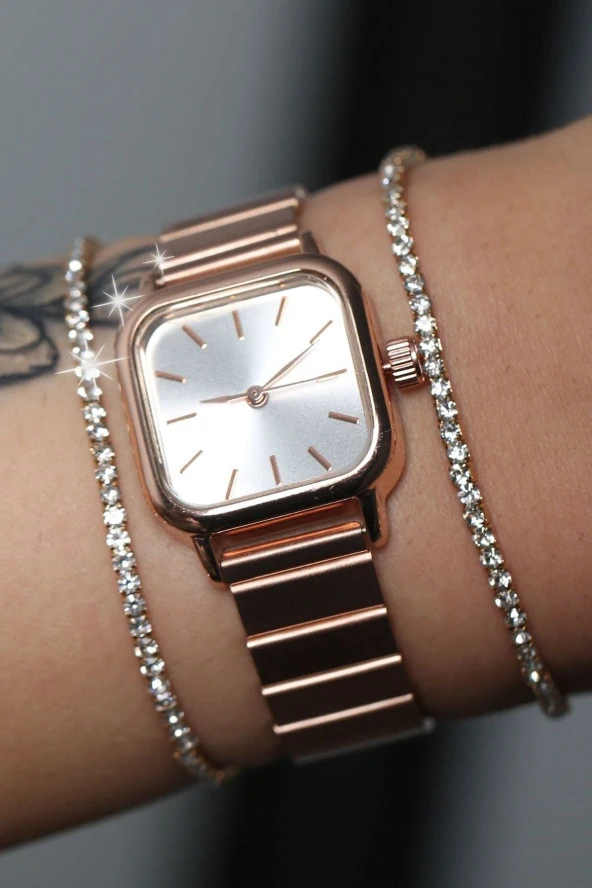 Minimal Kare Kasa Retro Kadın Kol Saati ürün görseli