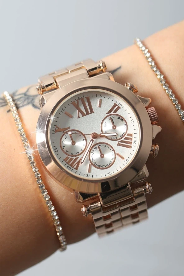 Dekoratif Göstergeli Zamansız Tasarım Kadın Kol Saati - 3