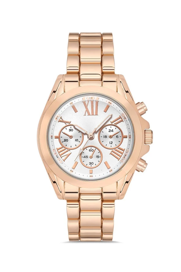 Dekoratif Kadran Rose Metal Kordon Kadın Kol Saati - 2