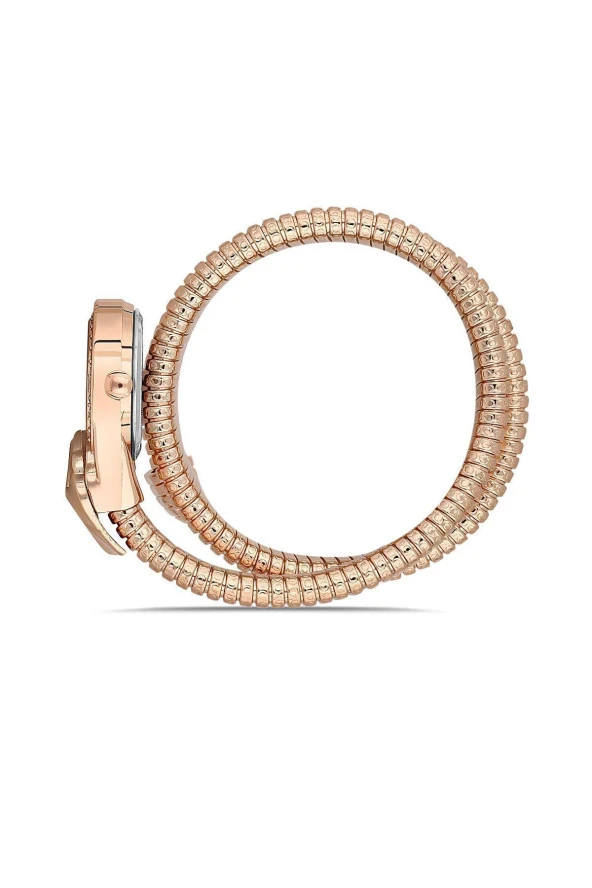 Yılan Figürlü Rose Metal Kadın Kol Saati - Resim 3