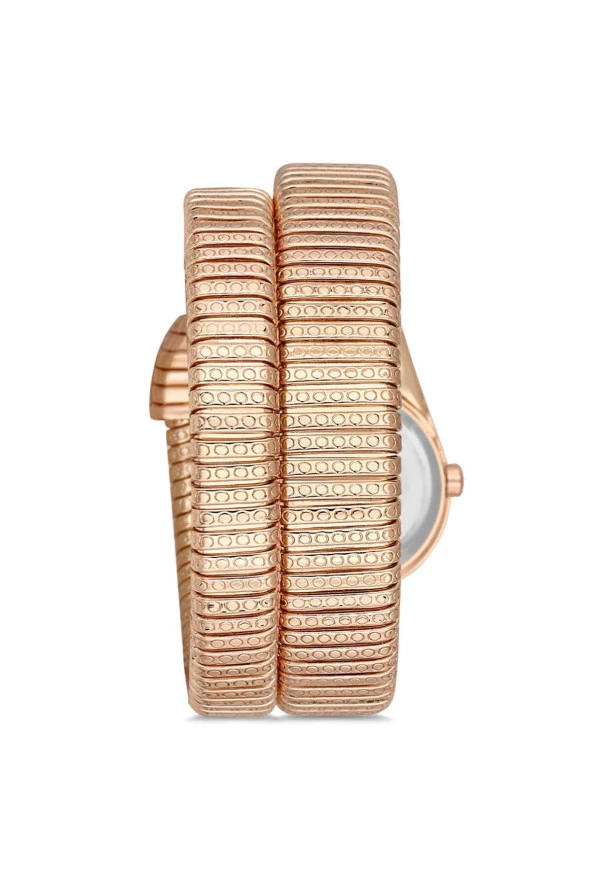 Yılan Figürlü Rose Metal Kadın Kol Saati - Resim 4