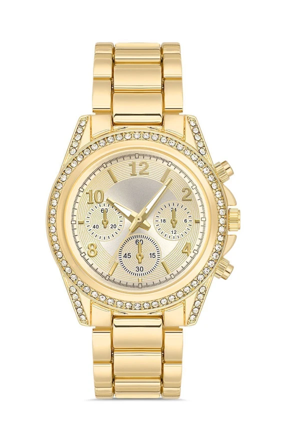 Taşlı Dekoratif Kadran Şık Kadın Kol Saati - 2