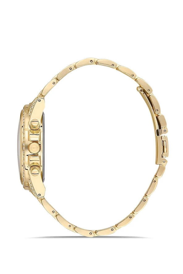 Taşlı Dekoratif Kadran Şık Kadın Kol Saati - 3