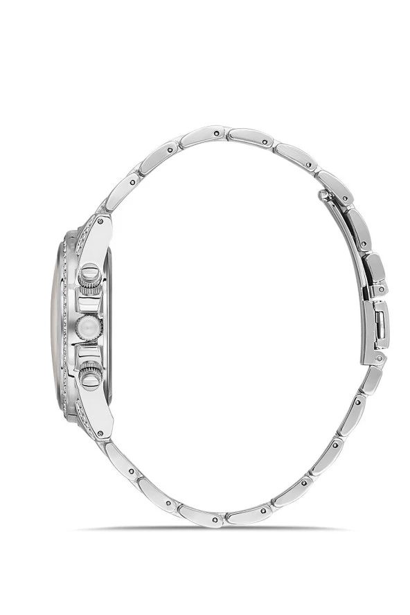 Taşlı Dekoratif Kadran Şık Kadın Kol Saati - 3