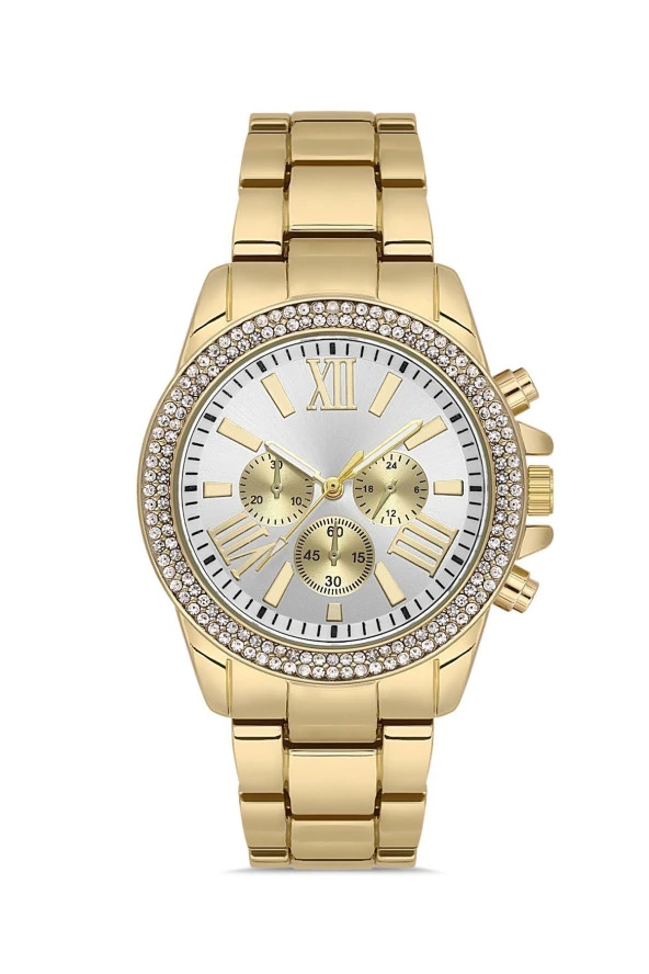 Taşlı Dekoratif Kadran Şık Kadın Kol Saati - 2