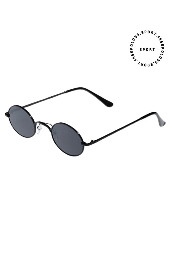 Round Metal Sarı Yuvarlak Erkek Güneş Gözlüğü - Resim 2