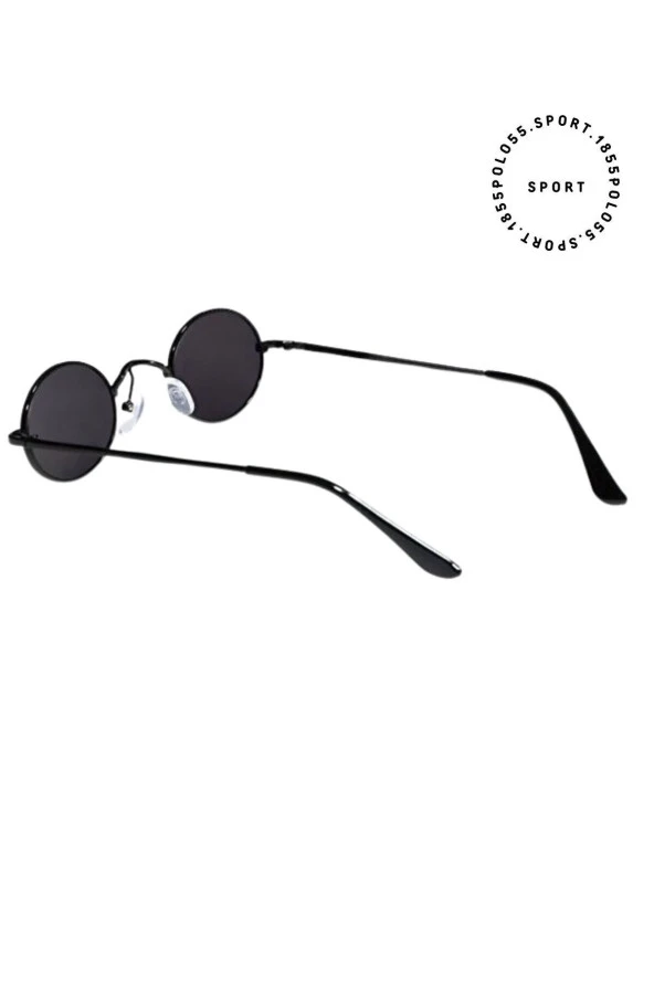 Round Metal Sarı Yuvarlak Erkek Güneş Gözlüğü - Resim 3