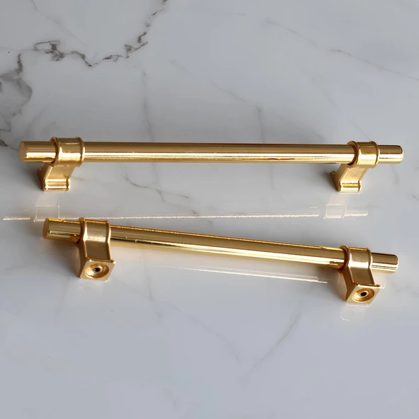 Hisar Altın Gold Düz Metal Kulp Kulpu 192 mm Çekmece Mobilya Mutfak Dolabı Dolap Kulpları Kulbu - 6