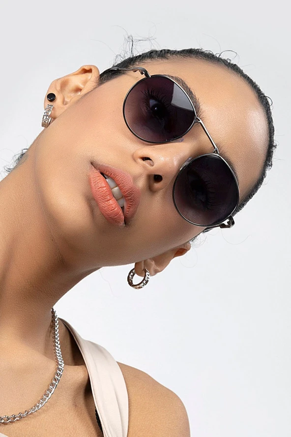 Mod Pilot Maxi Leopar Mavi Kadın Güneş Gözlüğü ürün görseli