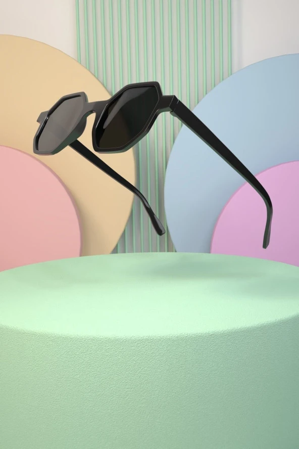 Octagon Retro Tasarım Leopar Sekizgen Unisex Güneş Gözlüğü - 2