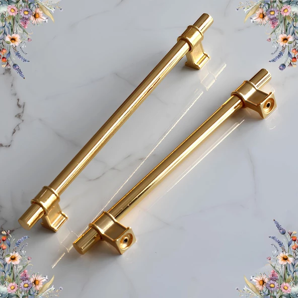 Hisar Altın Gold Düz Metal Kulp Kulpu 224 mm Çekmece Mutfak Mobilya Dolabı Dolap Kulpları Kulbu - 7