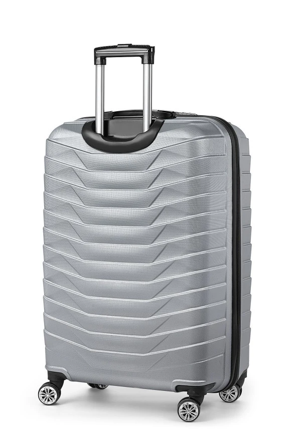Gri Valiz Seti  %100 Abs 3'lü Set(KABİN-ORTA-BÜYÜK BOY) - 3