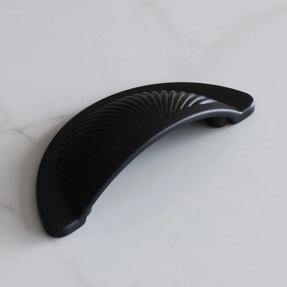 Yelken Midye Tas Çanak 64 mm Düğme Mat Siyah Mobilya Mutfak Dolabı Çekmece Dolap Kulpları Kulpu Kulb - 7