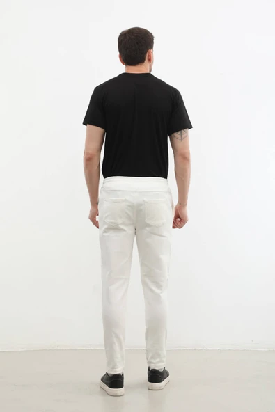 Erkek Beli Lastikli Likralı Pantolon - 5