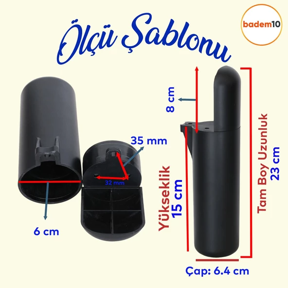 Kapsül Mobilya Yükseltici Sehpa Kanepe TV Ünitesi Koltuk Ayağı Baza Ayakları Mat Siyah 15 cm - Resim 2