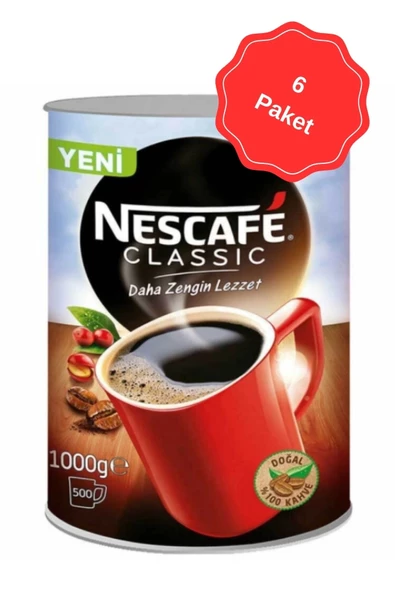 Nescafe Classic Çözünebilir Kahve 1 Kg x 6 Adet