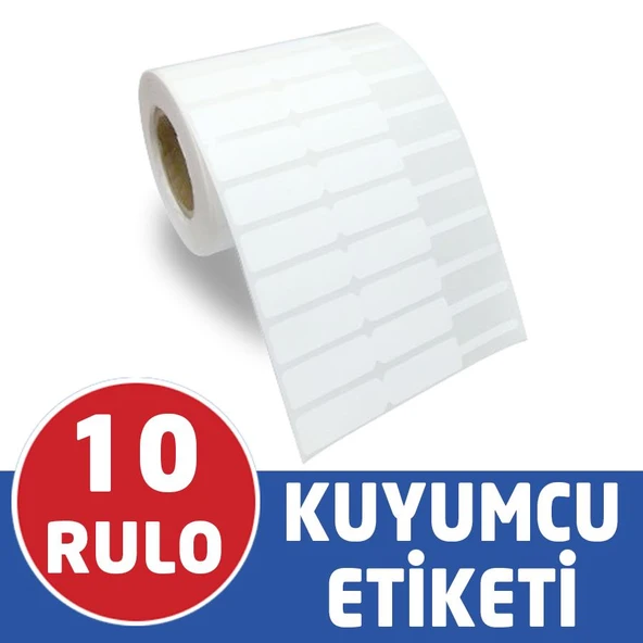 72 x 10mm Kuyumcu Etiketi - 10 Rulo = 12.500 Adet