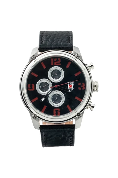 Beşiktaş Orijinal Multifonksiyon Erkek Kol Saati Siyah Deri Kordonlu Hediyelik Ahşap Kutulu - 2