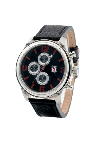 Beşiktaş Orijinal Multifonksiyon Erkek Kol Saati Siyah Deri Kordonlu Hediyelik Ahşap Kutulu - 3