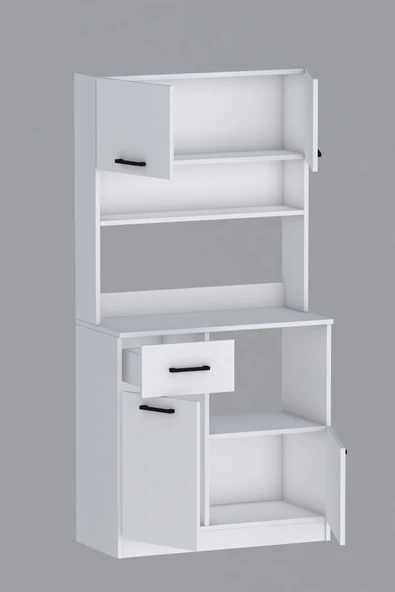 Moonlife Mocha Çok Amaçlı Kahve Köşesi Dolabı Beyaz - 6