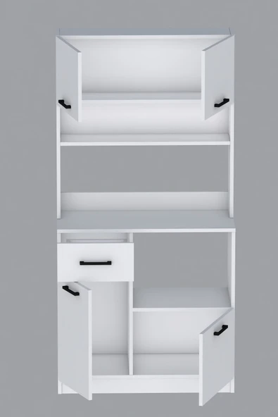 Moonlife Mocha Çok Amaçlı Kahve Köşesi Dolabı Beyaz - 7