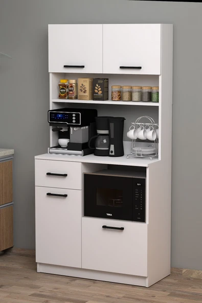 Moonlife Mocha Çok Amaçlı Kahve Köşesi Dolabı Beyaz - 2