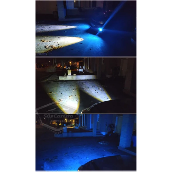 Fiat Ducato Uyumlu Üniversal Mercekli Angel Sis Farı Metal Su Geçirmez 76 mm Buz Mavi Halkalı Gündüz Farı Angel Eyes 2 Adet - 9