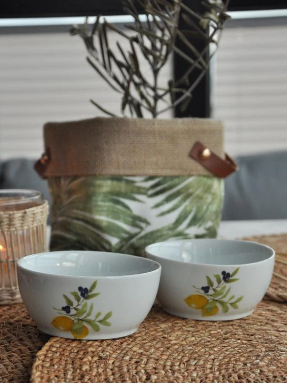 Sipahi Limon Porselen 2 li Çerezlik 4 x 9 cm