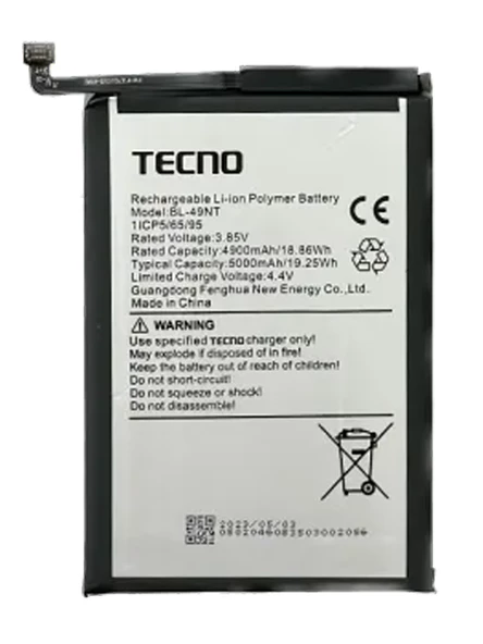 Tecno Spark 10C Batarya Pil Sıfır Orijinal