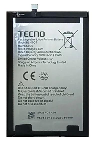 Tecno Camon 19 NEO Batarya Pil Sıfır Orijinal