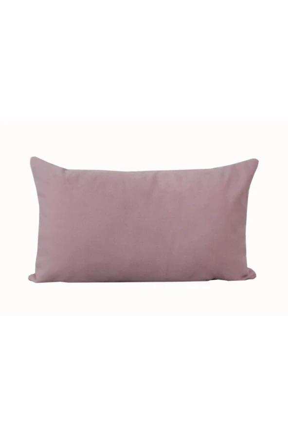 32x54 Cm Çift Taraflı Pudra Rengi Kadife Dokulu Dikdörtgen Yastık Kırlent Kılıfı