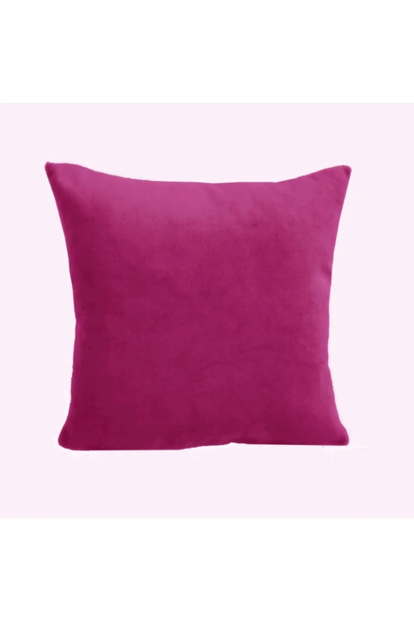Çift Taraflı 43x43 Cm Mürdüm Rengi Kadife Dokulu Yastık Kırlent Kılıfı