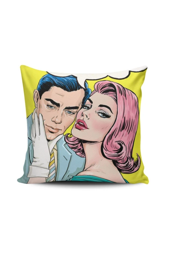 Pop Art Kızları Dijital Baskılı Kırlent Kılıfı