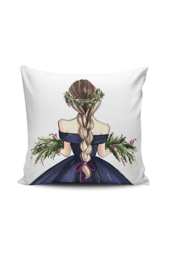 Fashion Girl Dijital Baskılı Kırlent Kılıfı