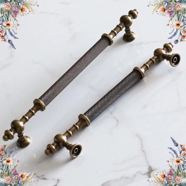 Ladin Eskitme Antik Sarı Metal 224 mm Mobilya Mutfak Çekmece Dolap Dolabı Kulpu Kulbu Kulpları - 8