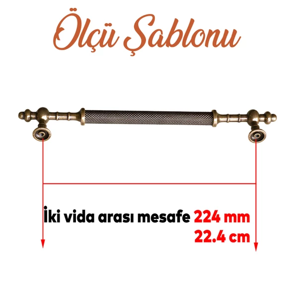 Ladin Eskitme Antik Sarı Metal 224 mm Mobilya Mutfak Çekmece Dolap Dolabı Kulpu Kulbu Kulpları - 2