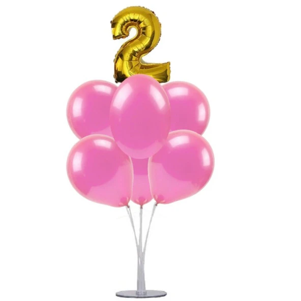 7 li Balon Demeti 2 Altın Pembe Balon ürün görseli 1