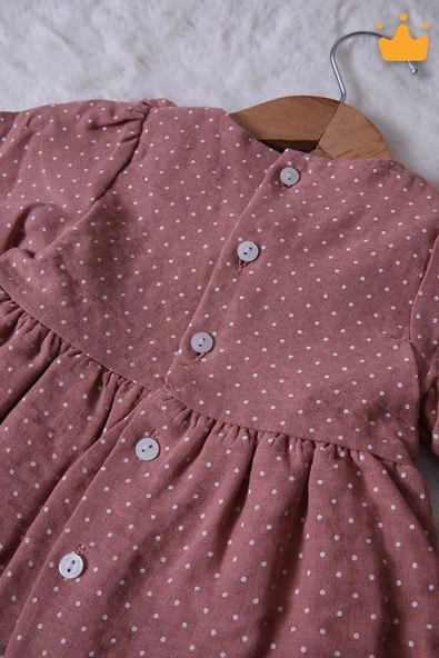 Babydola Müslin Kız Bebek Bayramlık Uzun Kollu Elbise 15177 - Resim 6