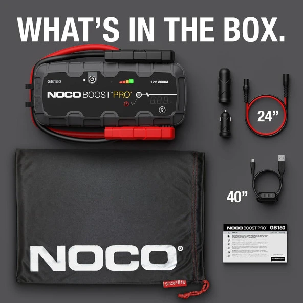 Noco Boost Pro GB150 12V 3000 Amper Lityum Akü Takviye + Powerbank + Led Lamba + Eva Çanta - Resim 10