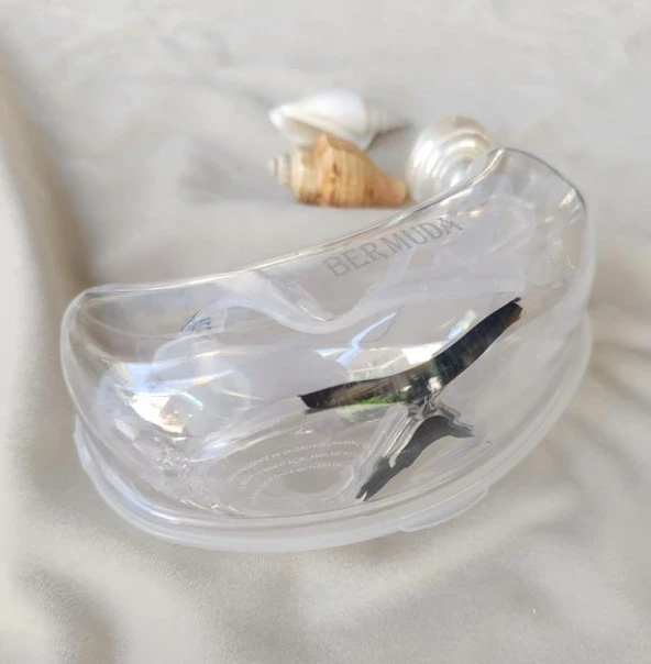 Deniz Gözlüğü Silikon Burun Tıkaçlı Kutulu Sörf Yüzücü Gözlüğü Şeffaf Siyah - 6