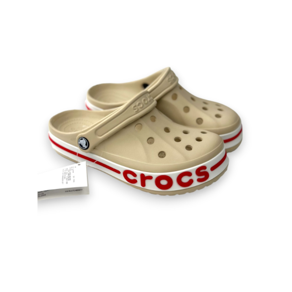 CROCS BAYABAND BEJ KIRMIZI TERLİK - 4