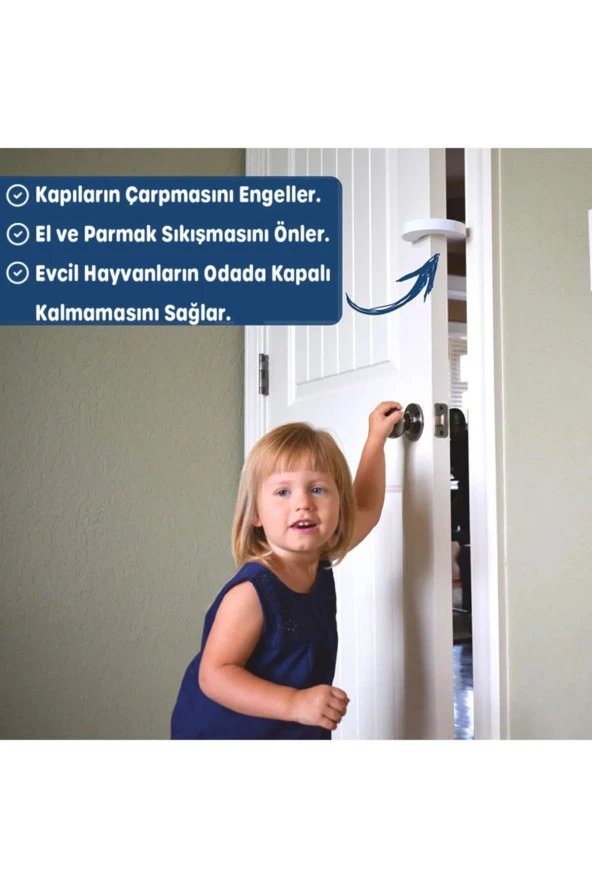 4 Adet Sünger Kapı Durdurucu Bebek Güvenliği koruyucu - 6