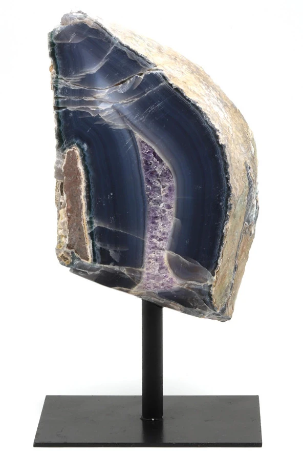 Kalsedon-Akik-Druze Doğal Taş Standlı Ham Parça - Resim 2