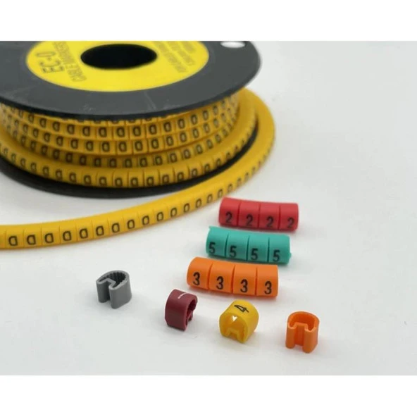 EC-5 Renkli Kablo İşaretleyici Numaratör 16 mm² AWG 6-8 100 adet - 9