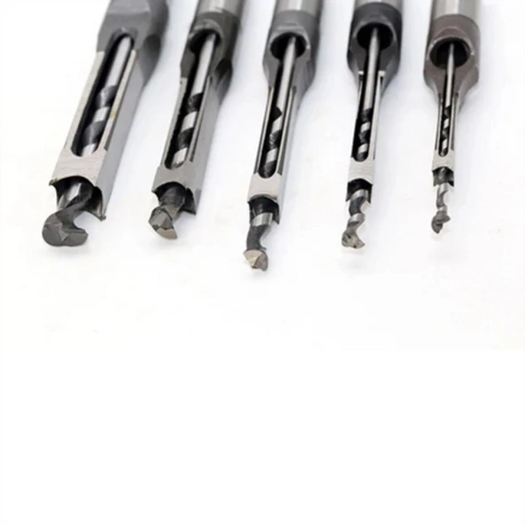 Kare Delik Matkap Uç Ağaç İşleme Zıvana Keski Seti 8mm 38 ELECALL - 5