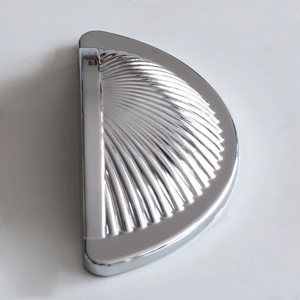 Yelken Midye Çanak 64 mm Düğme Krom Mobilya Mutfak Dolabı Çekmece Dolap Kulpları Kulpu Kulb - Resim 3