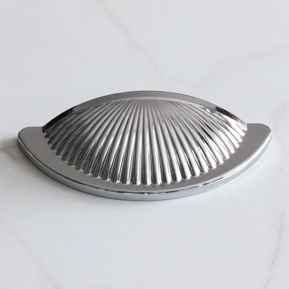 Yelken Midye Çanak 64 mm Düğme Krom Mobilya Mutfak Dolabı Çekmece Dolap Kulpları Kulpu Kulb - Resim 7